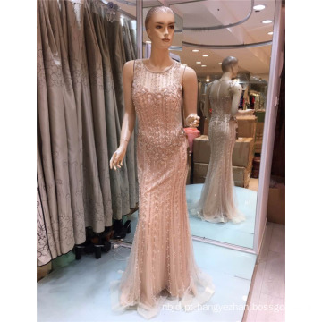 2017 Últimas Moda Design Custom Made Beaded Bling Mermaid Evening Dress para Arabian